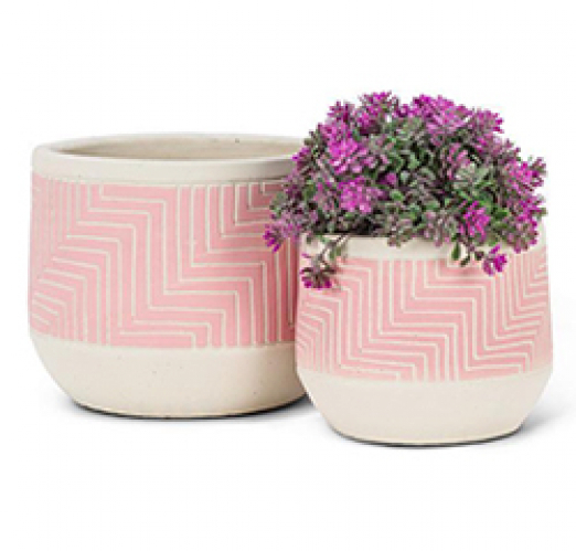 Pink Etched Planter