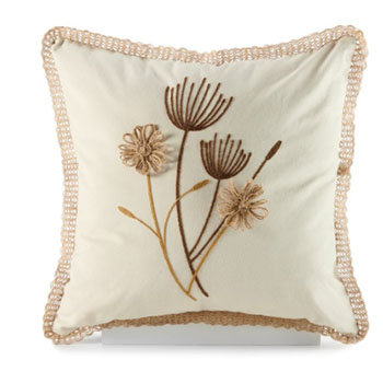 Floral Design Cream Pillow