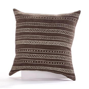 Dark Coffee Striped Pillow
