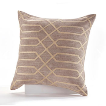Beige Geometric Pillow