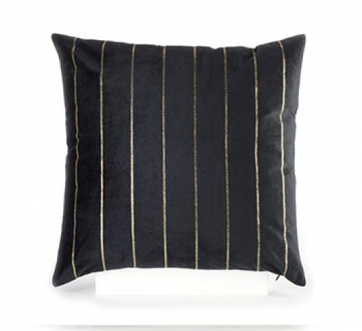 Black & Gold Striped Pillow