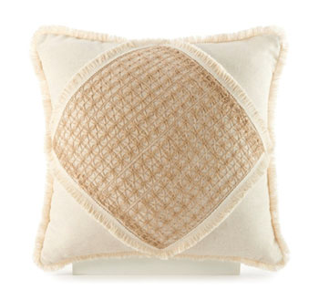 Cream Fringe Pillow